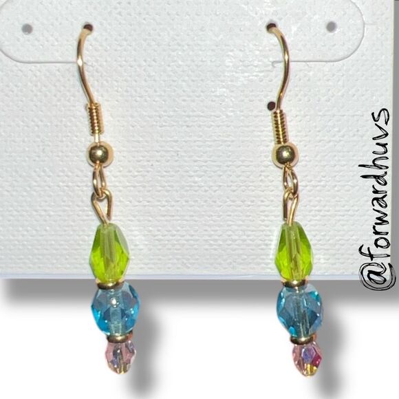 Bundle Sale 3 for $15 | Handcrafted Earrings – Faceted Glass Rhinestones - Picture 4 of 9